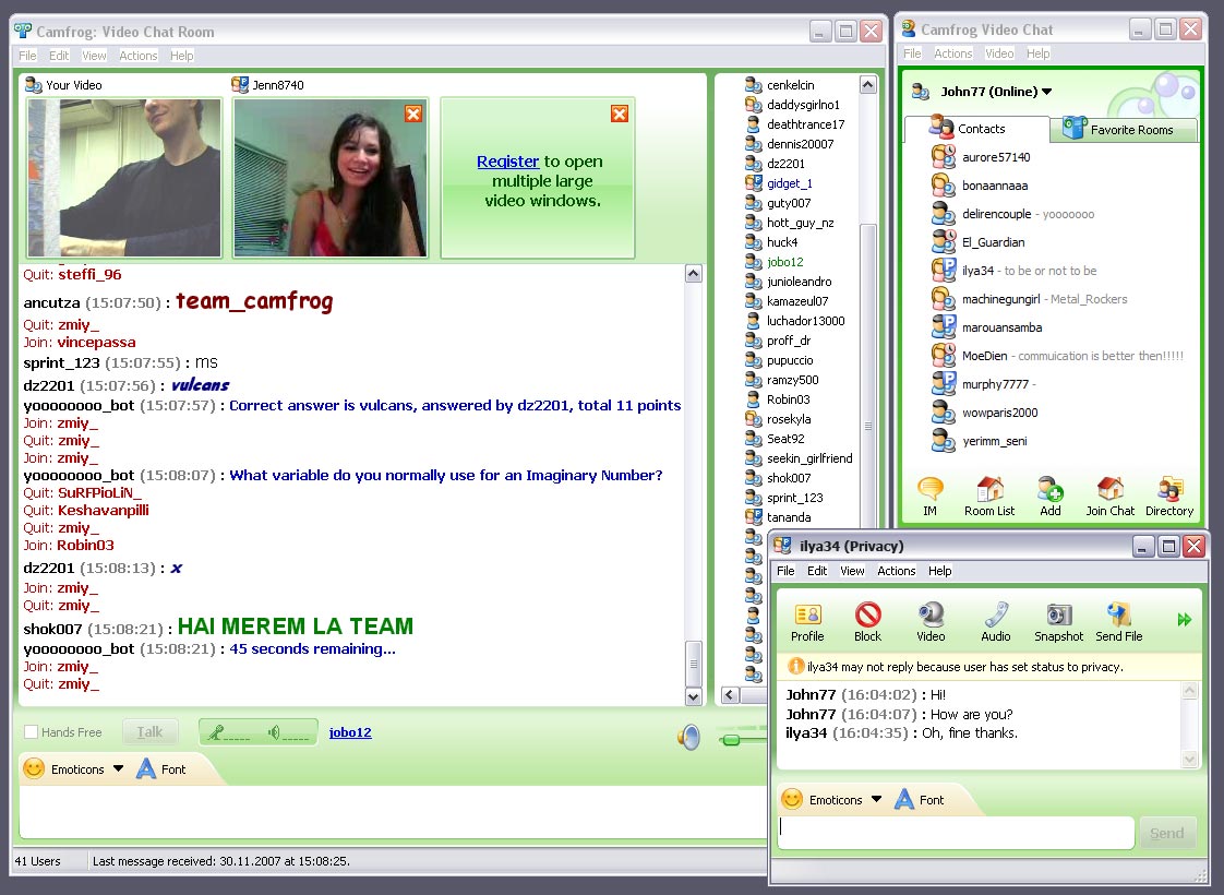 Camfrog software screenshot